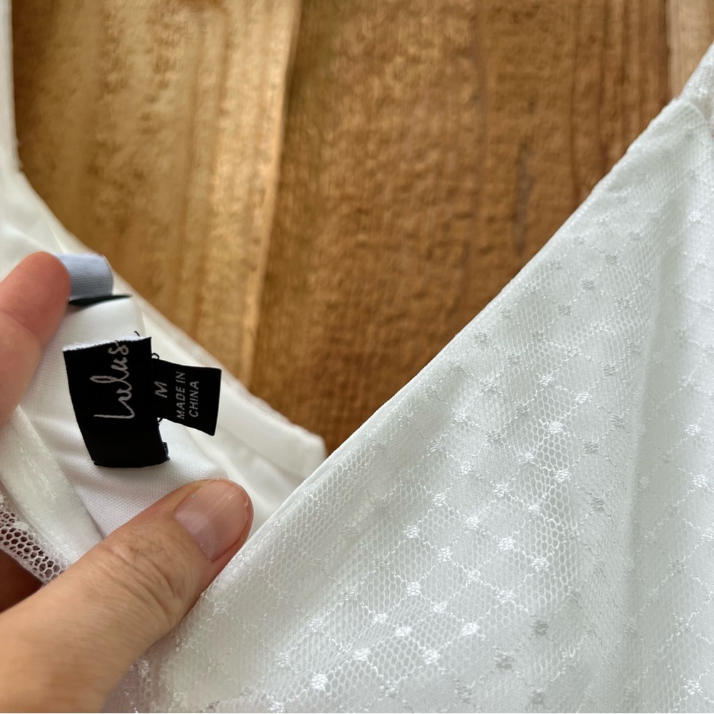 Lulu's White Swiss Dot Midi Dress - Picture 11 of 12